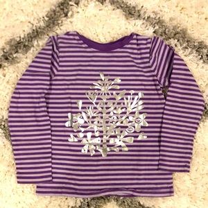 Hanna Andersson Girl’s purple stripe long sleeve t shirt size 6-7